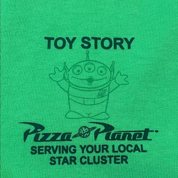 Pizza Planet Neon Green Long Sleeve Tee - Picture 2 of 5